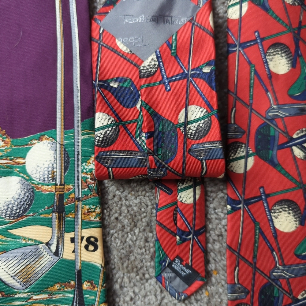 4 - Robert Talbott Golf Neck Tie Handsewn Finest Silk Made in USA - Picture 5 of 10